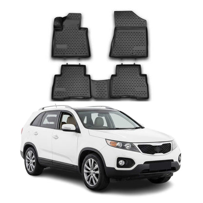 2014-2015 Kia Sorento Floor Mats Liners Full Set All Weather Black