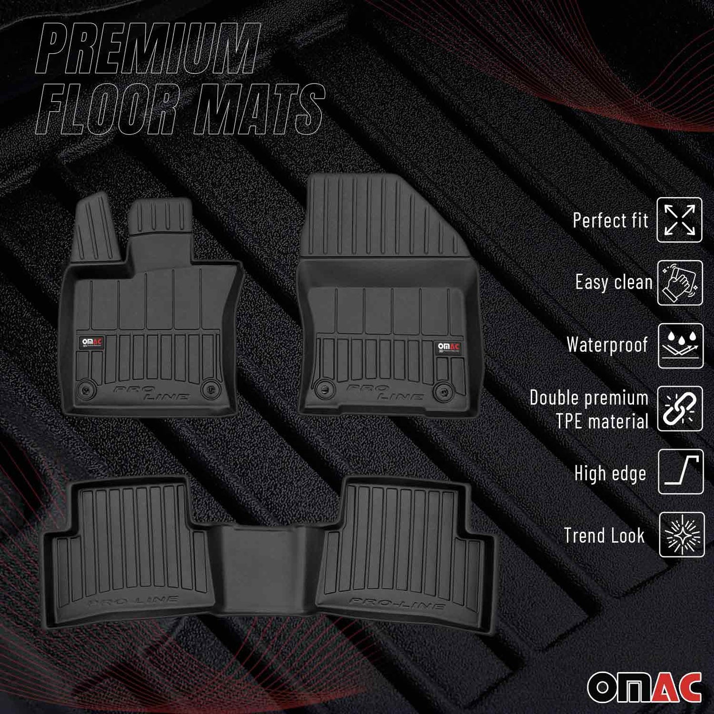 2019-2026 Lexus UX200 UX250h Premium Floor Mats Liners Full Set All Weather Heavy Duty