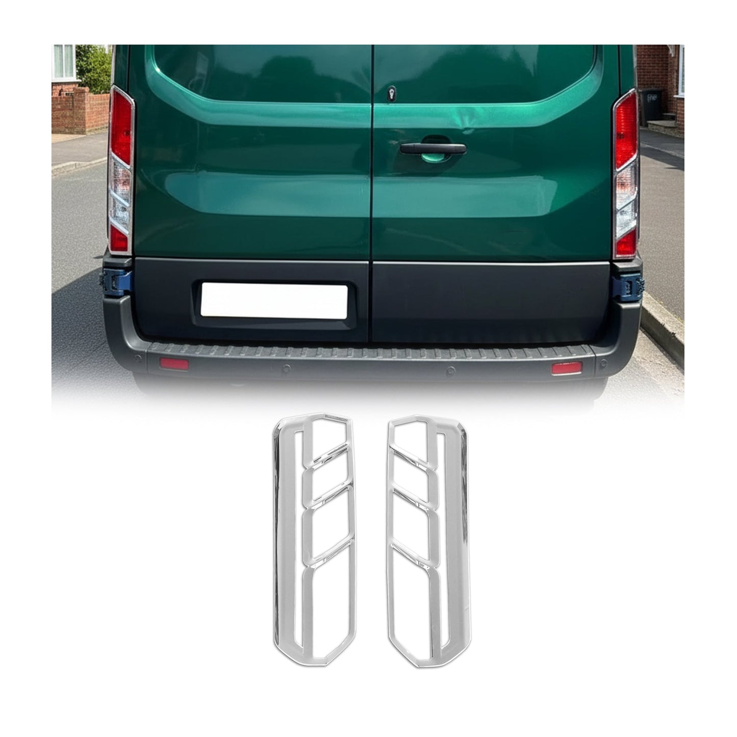 2015-2020 Ford Transit 250 Rear Brake Stop Light Frame Trim Silver 2 Pcs