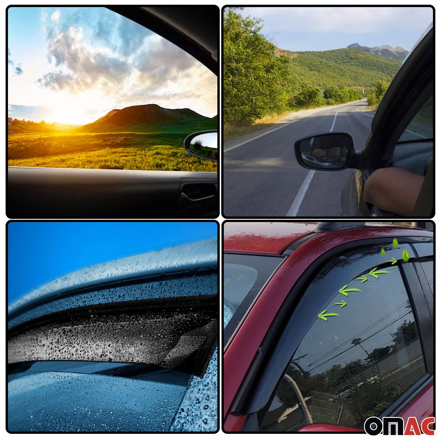 2019-2025 Toyota RAV4 Window Visor Vent Rain Deflector 4Pcs Smoke