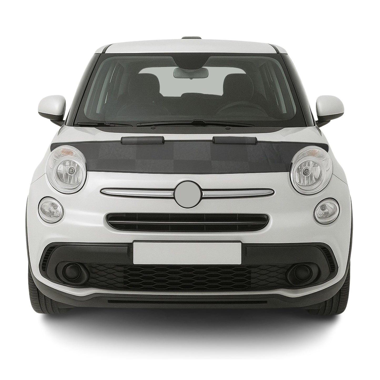 2014-2020 Fiat 500L Car Bonnet Mask Hood Bra Black Chequered 1 Pc