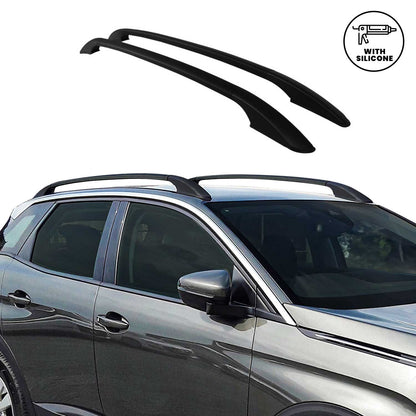 2008-2014 Hyundai i20 Roof Rack Rails Side Rails Aluminium Black 2 Pcs