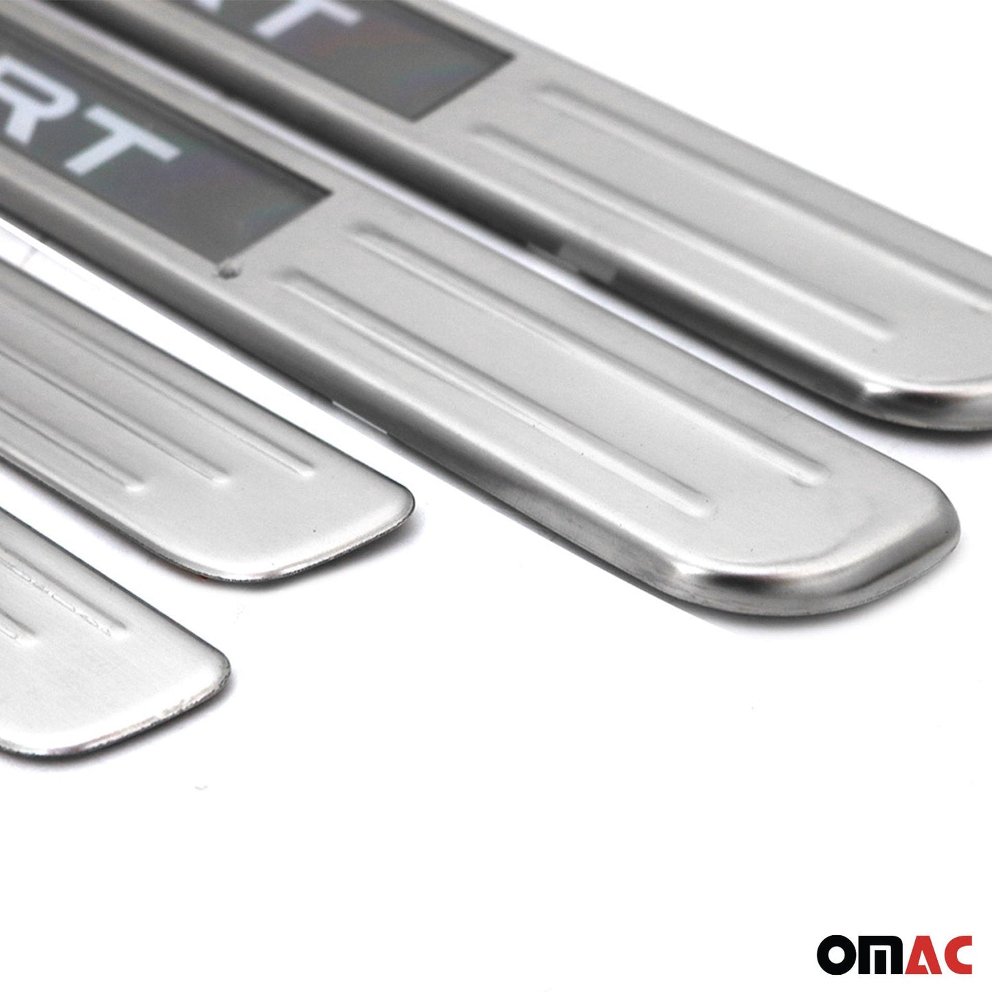 Nissan Door Sill Scuff Plate Illuminated Stainless Steel Silver 4 Pcs
