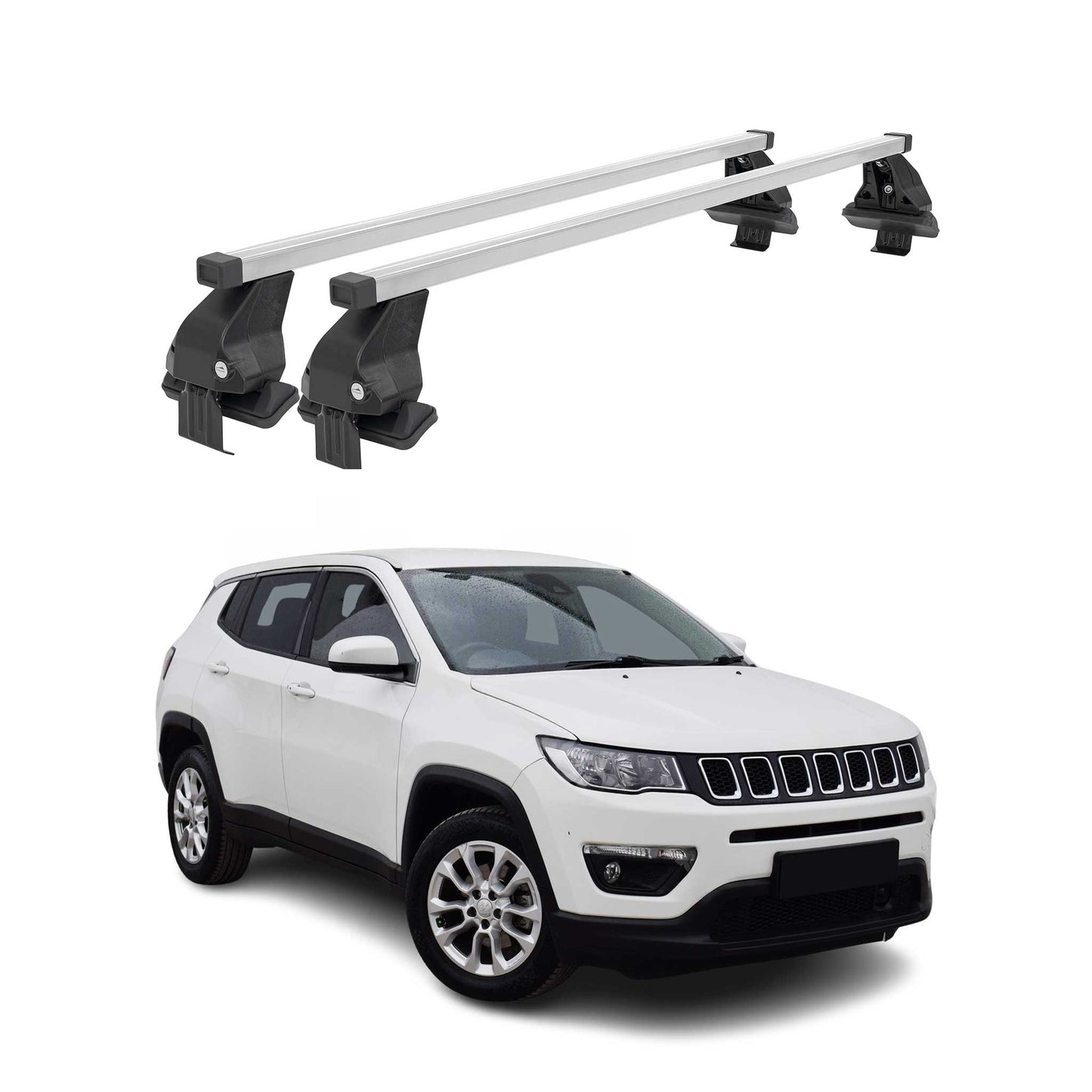 2017-2026 Jeep Compass Roof Rack Cross Bars Silver