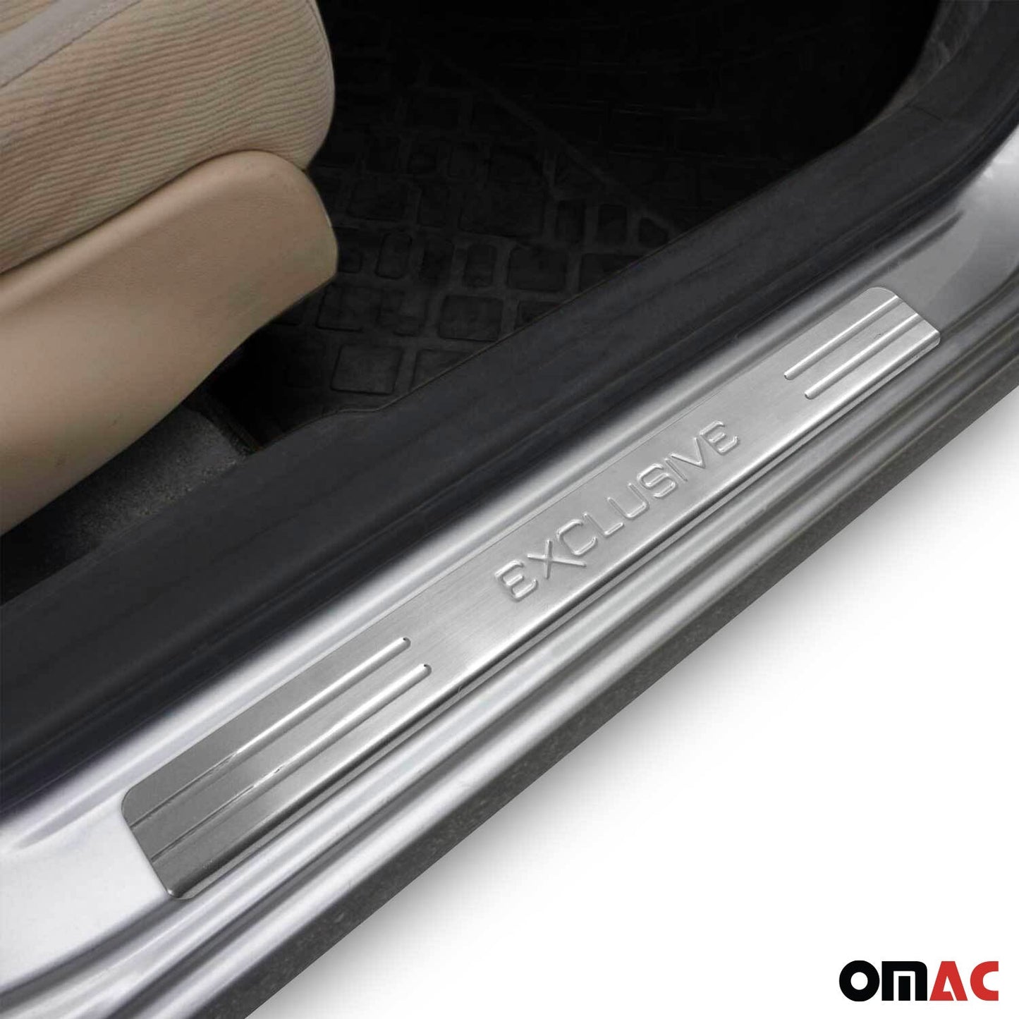 2001-2007 Ford Escape Door Sill Scuff Plate Scratch Protector Exclusive Stainless Steel Silver 4Pcs