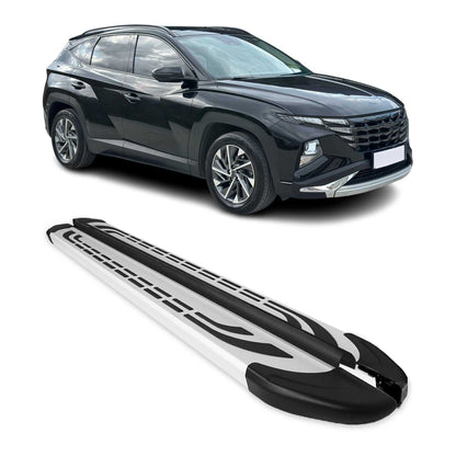 2019-2021 Hyundai Tucson Nerf Bars Side Steps Running Boards Silver 2x