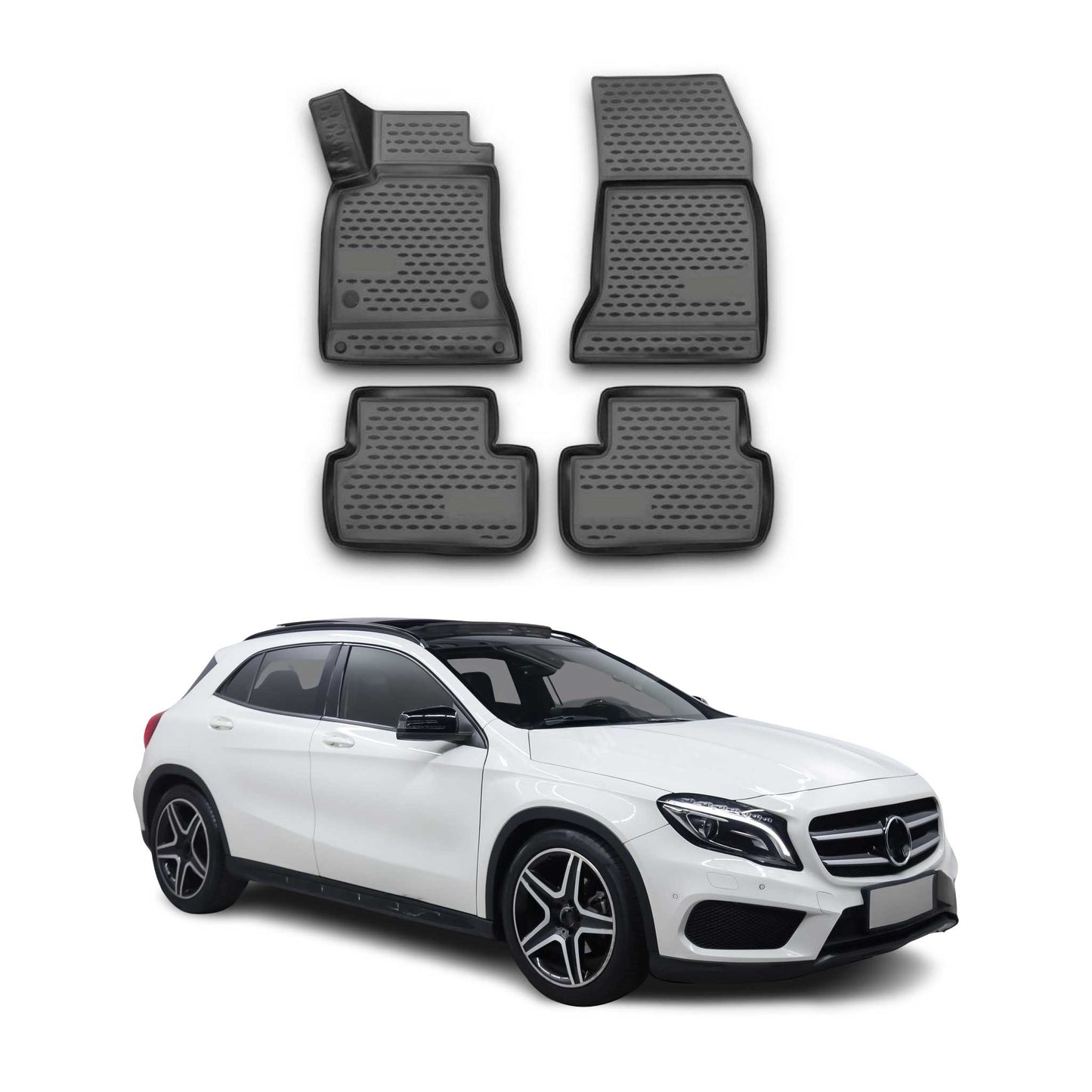 2015-2019 Mercedes GLA Class X156 Floor Mats Liners Full Set All Weather Black