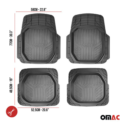 Fiat Universal Floor Mats Liner All Weather 3D Black Waterproof 4Pcs