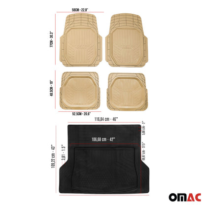 OMAC Floor Mats & Cargo Liners Universal for Cars SUV Beige