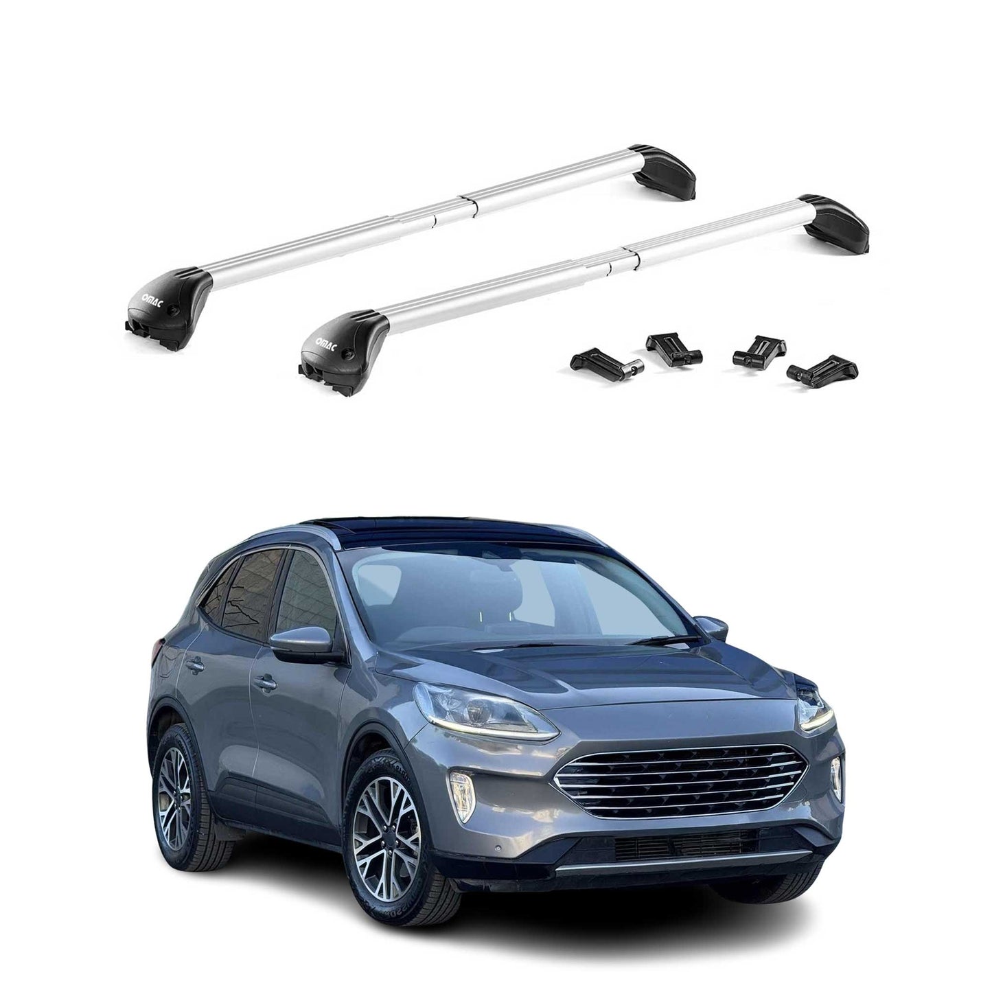 2020-2026 VW Caddy Roof Rack Cross Bars Silver