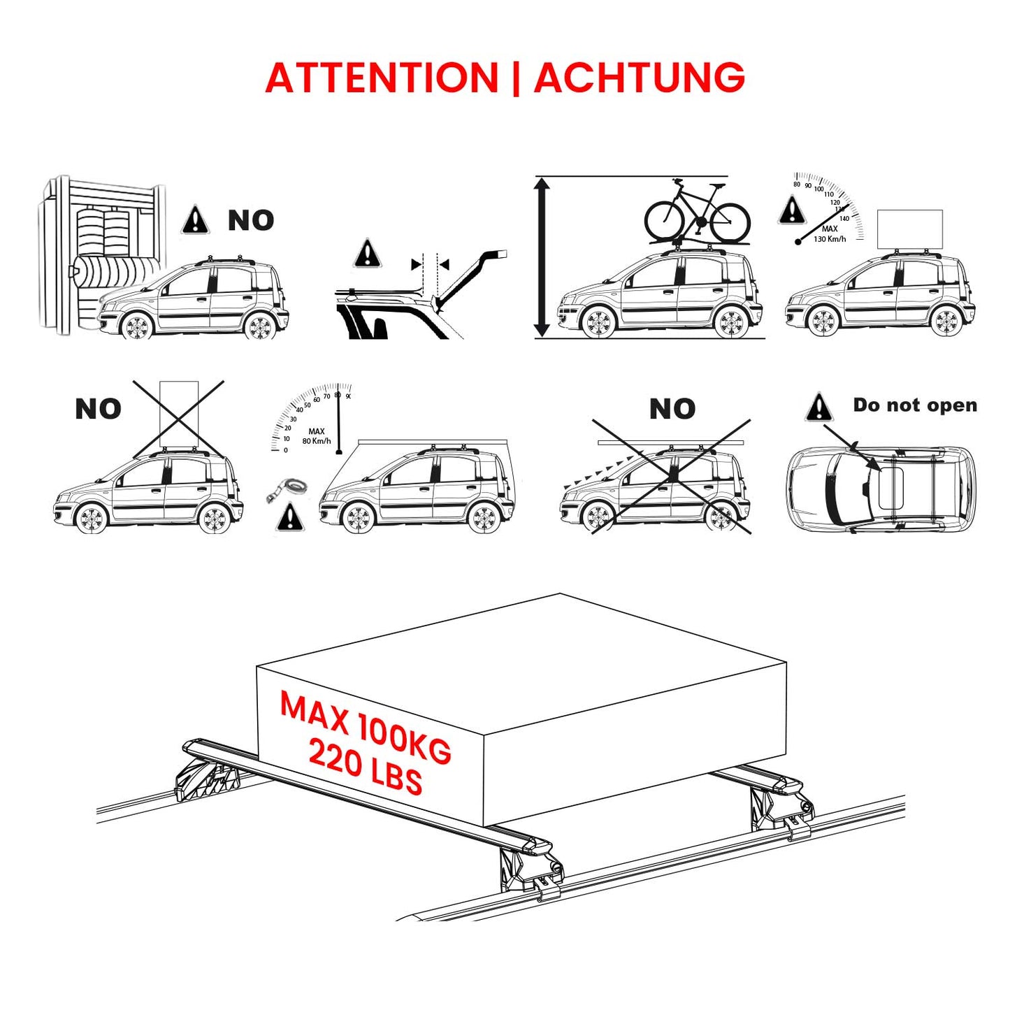 2024-2026 Mini Countryman Roof Rack Cross Bars Luggage Carrier Alu Black 2x