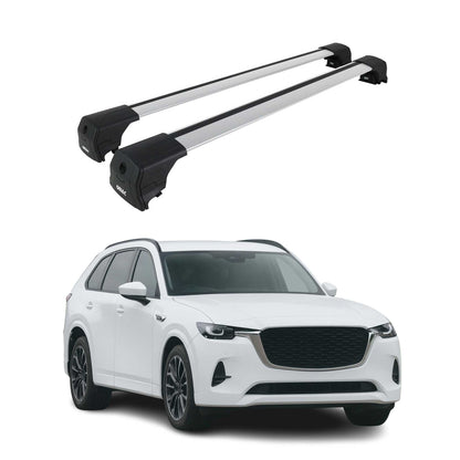 2025-2026 Mazda CX-70 Roof Rack Cross Bars Luggage Carrier Alu Gray 2x