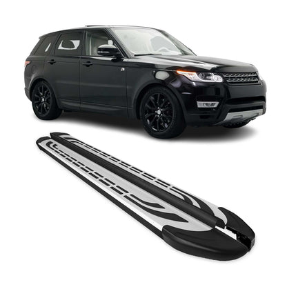 2014-2022 Land Rover Range Rover Sport Running Boards Side Steps Silver & Black