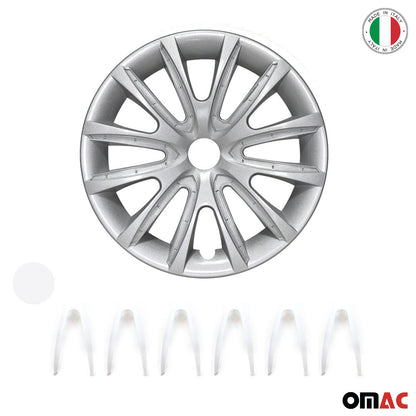 Bicolo Hub Caps Wheel Cover 15" Gray & White Full Set 4 pcs.