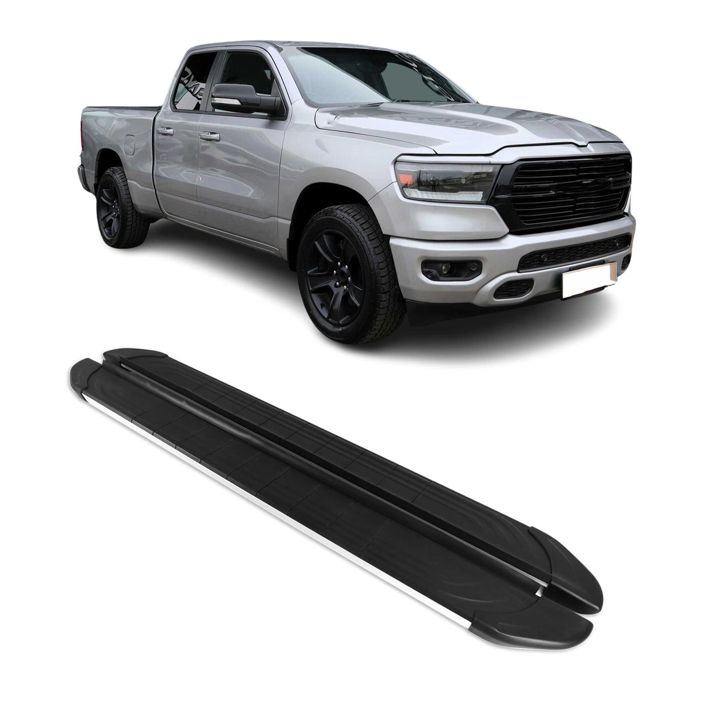 2019-2026 Ram 1500 Crew Cab Nerf Bar Side Step Running Boards Alu 2x