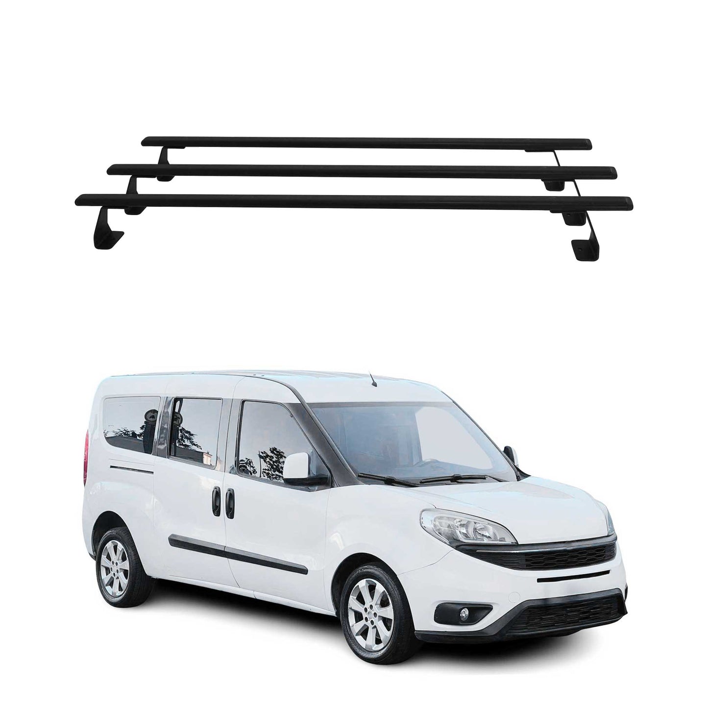 2015-2022 RAM ProMaster City Roof Rack Cross Bars Steel 3Pcs Black