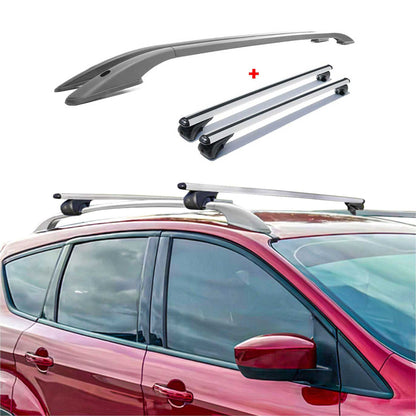 2013-2019 Ford Escape Roof Rack Rail Cross Bars Roof Set Silver