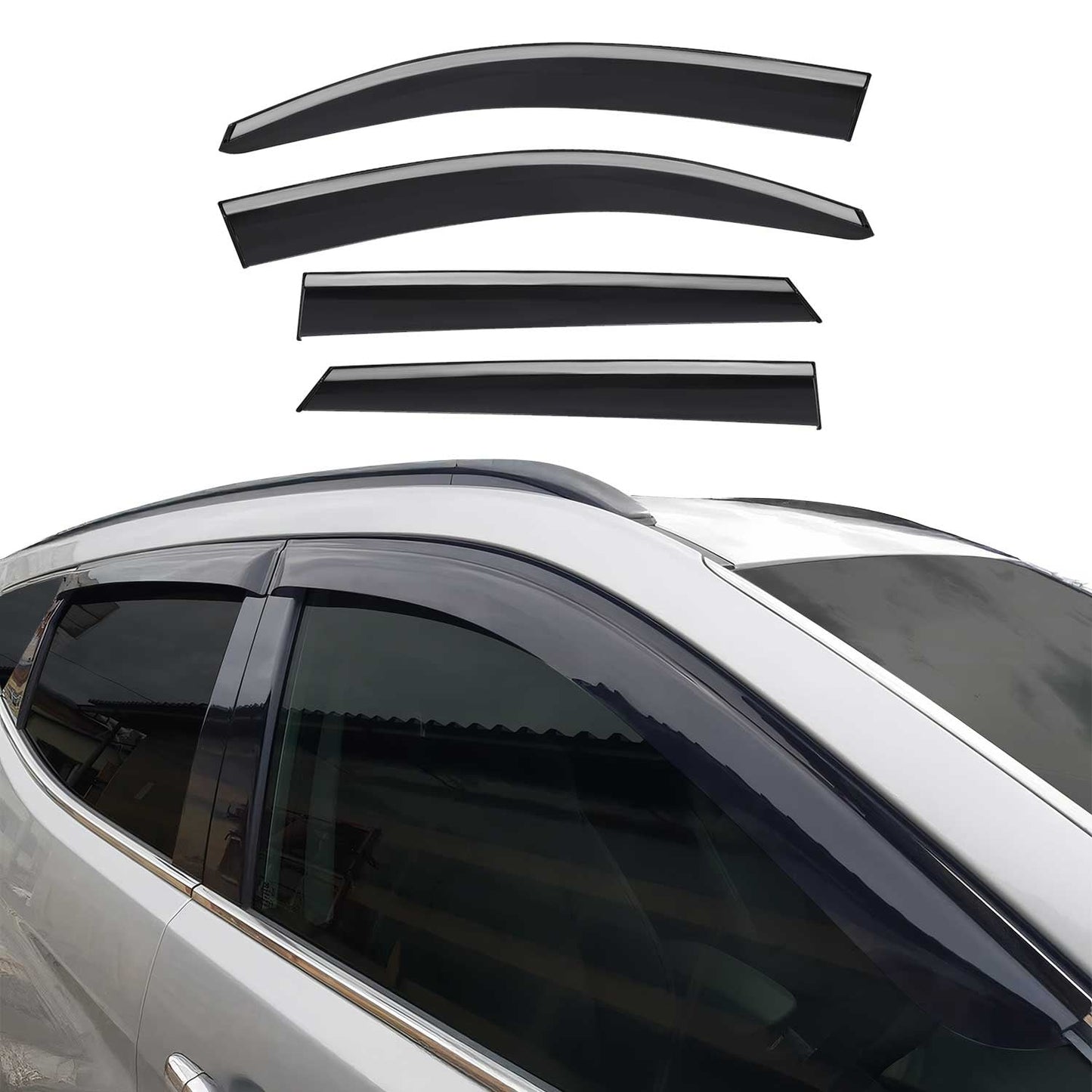 2016-2021 Hyundai Tucson Window Visor Vent Rain Deflector 4Pcs Smoke