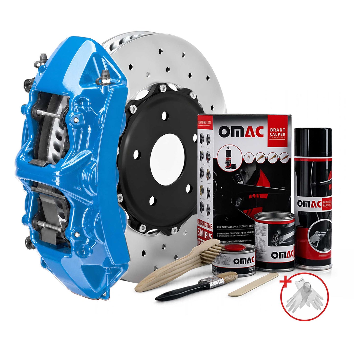 OMAC Brake Caliper Epoxy Based Car Paint Kit Florida Blue Glossy High-Temp