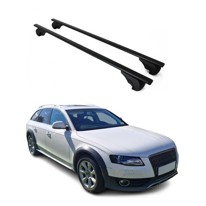 Roof Rack Cross Bars Carrier Durable for Audi A4 B8 Wagon 2008-2012 Black 2Pcs