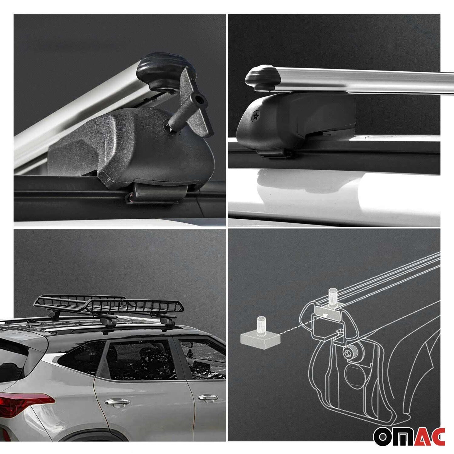 2021-2026 Kia Seltos Roof Rack Cross Bars Silver