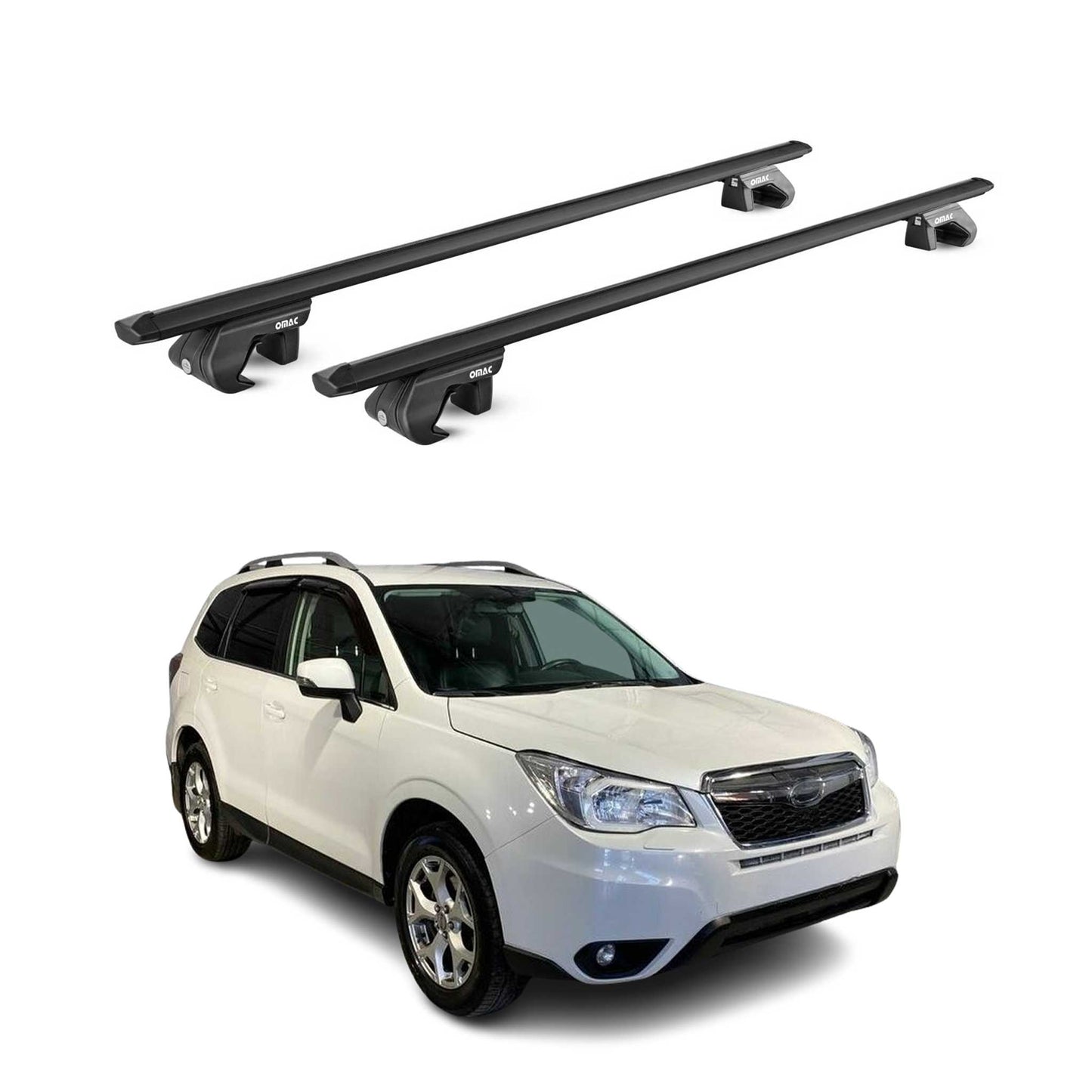 2014-2018 Subaru Forester IV Roof Rack Cross Bars Black