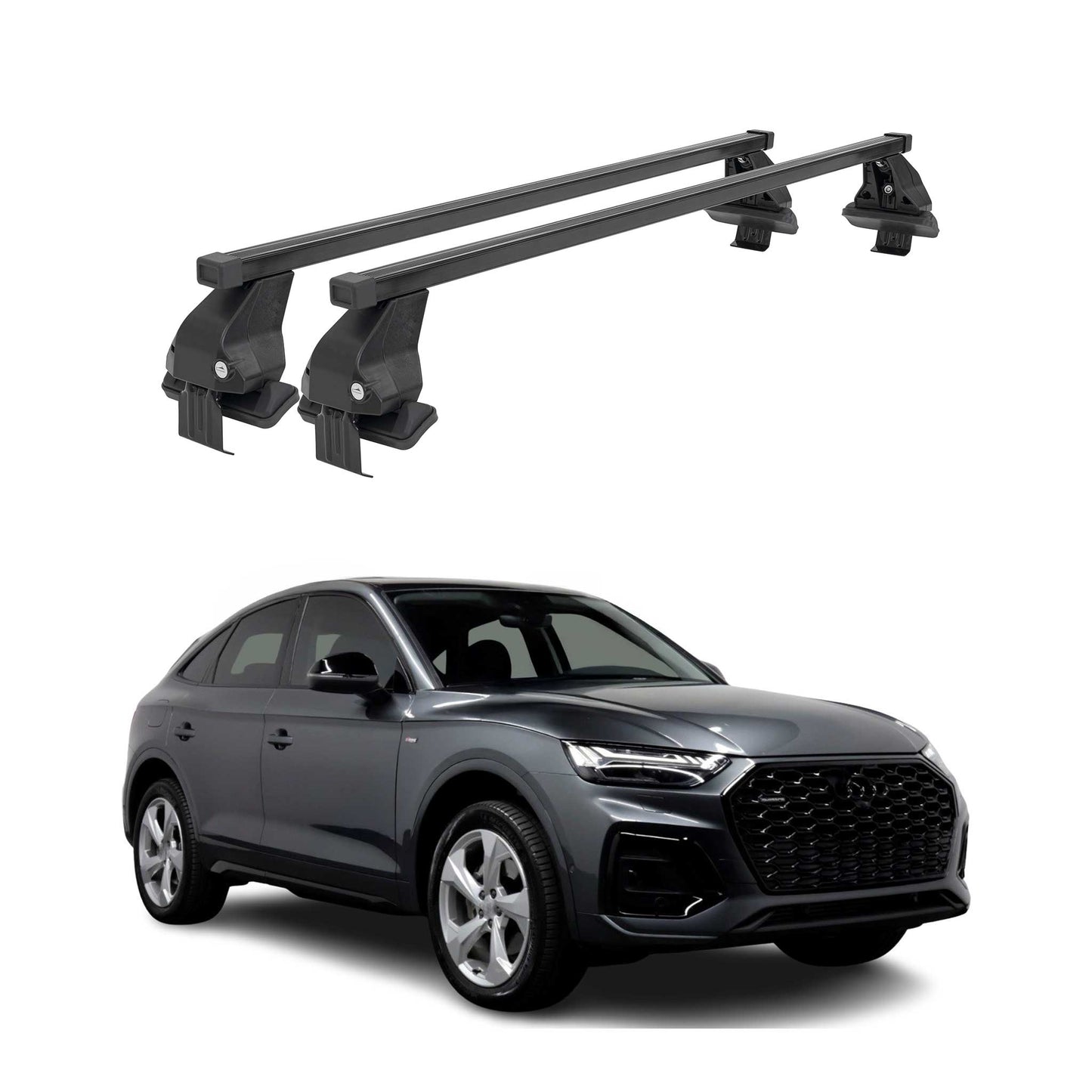 2021-2025 Audi Q5 SQ5 2.gen Facelift Roof Rack Cross Bars Black