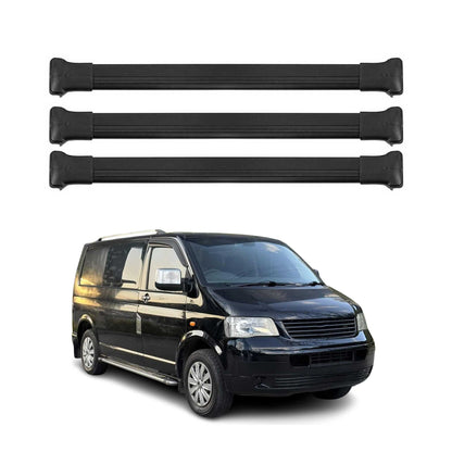 2010-2015 VW T5 Transporter Roof Rack Cross Bars 3Pcs Black