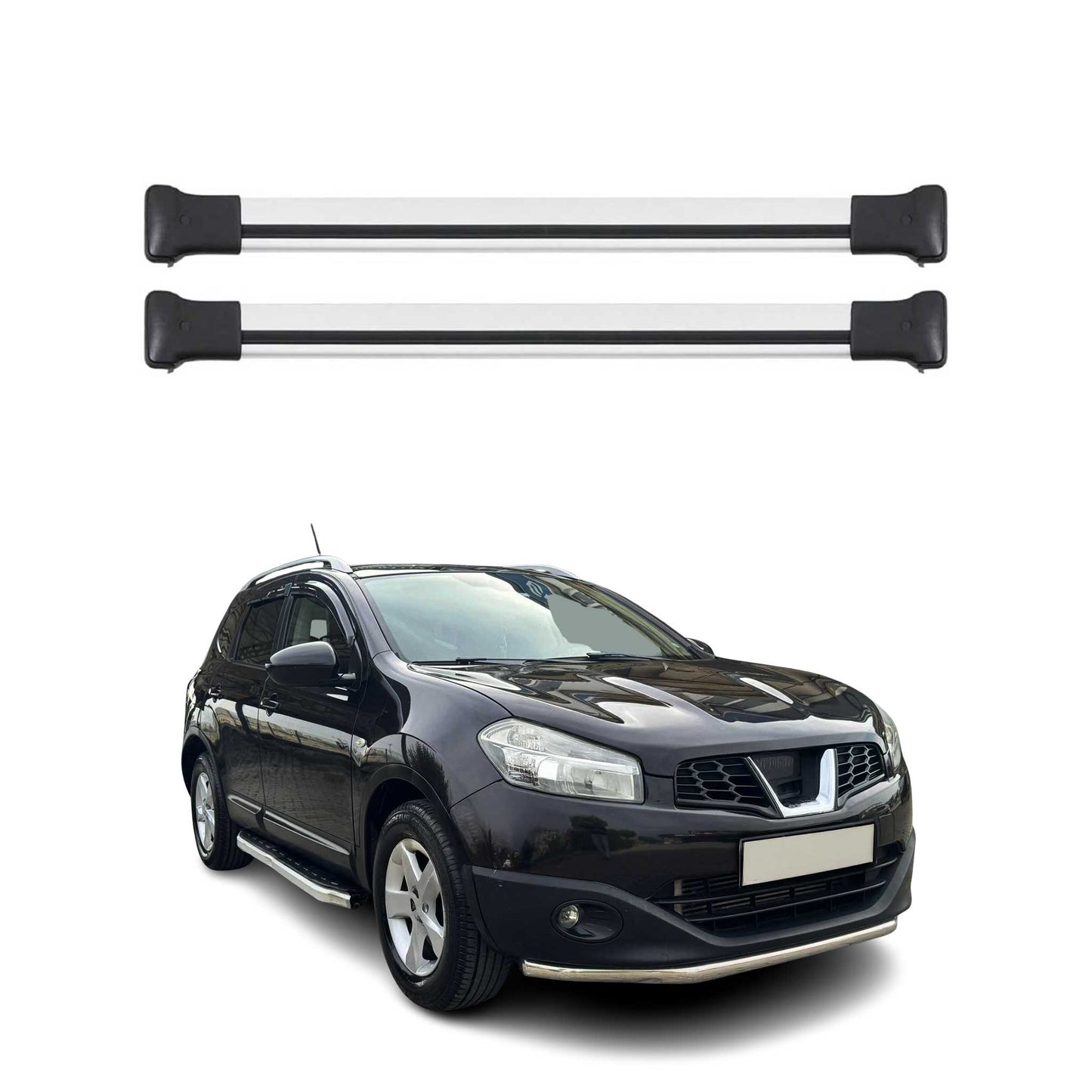 2009-2013 Nissan Qashqai +2 NJ10 Roof Rack Cross Bars Silver