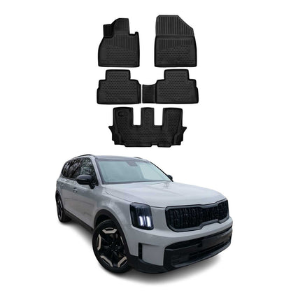 2020-2025 Kia Telluride 1.gen Floor Mats Liners Full Set All Weather Black