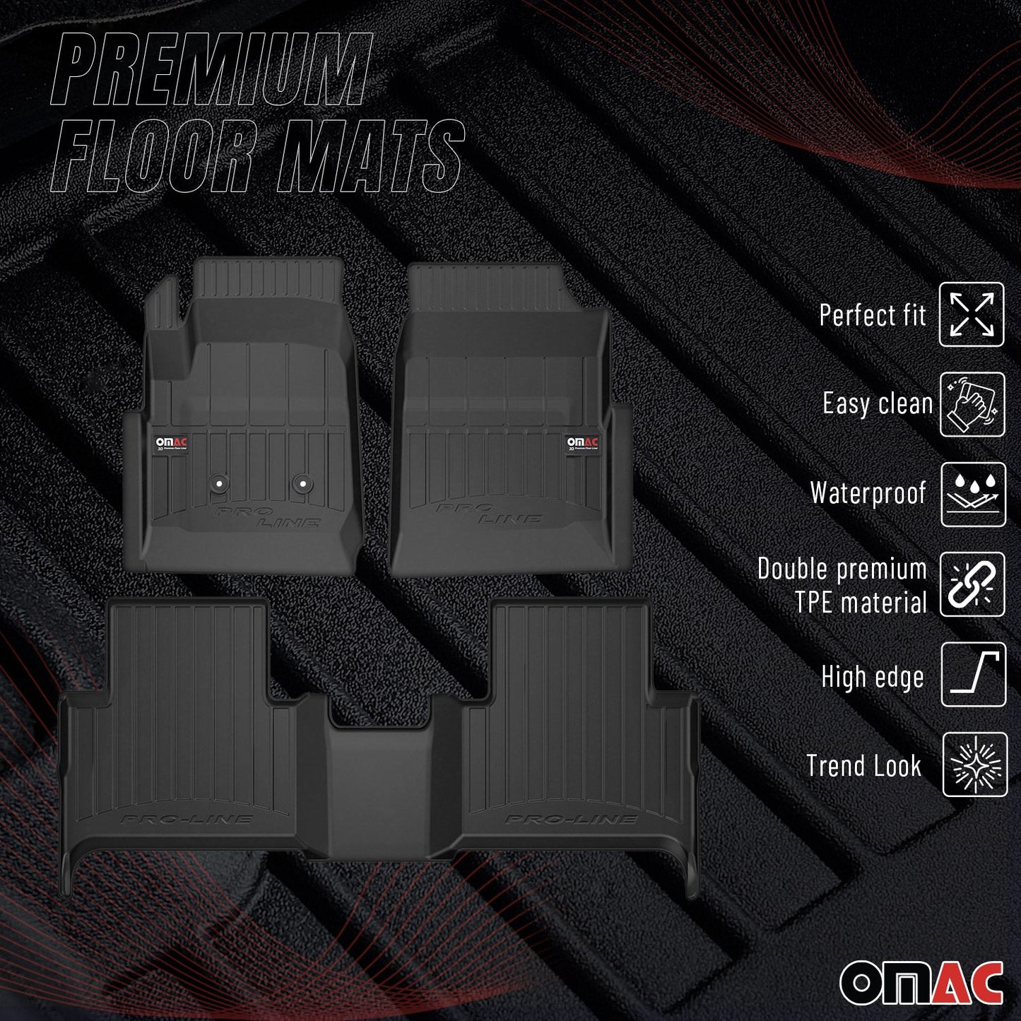 2015-2022 GMC Canyon CrewCab Premium Floor Mats Liners Full Set All Weather Heavy Duty