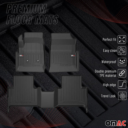 2015-2022 GMC Canyon CrewCab Premium Floor Mats Liners Full Set All Weather Heavy Duty