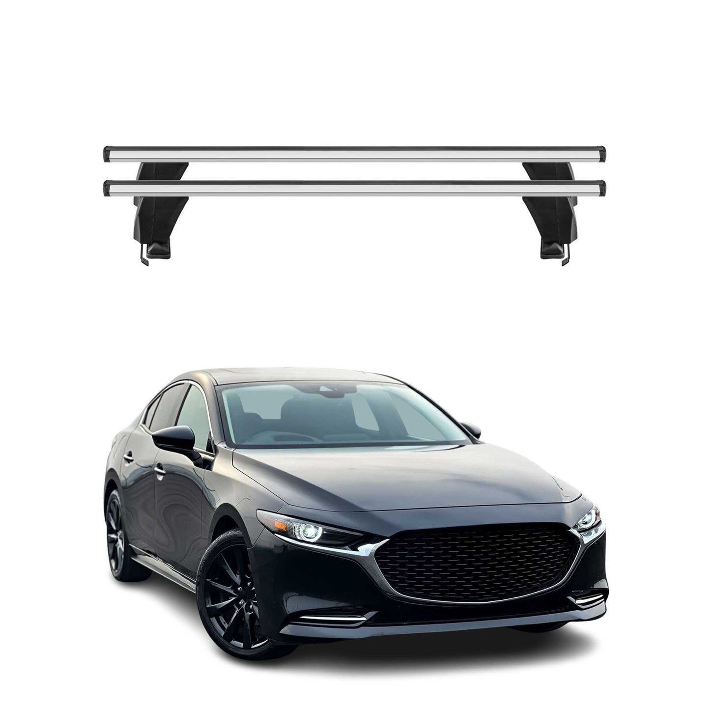 2019-2026 Mazda 3 Hatchback Roof Rack Cross Bars Silver