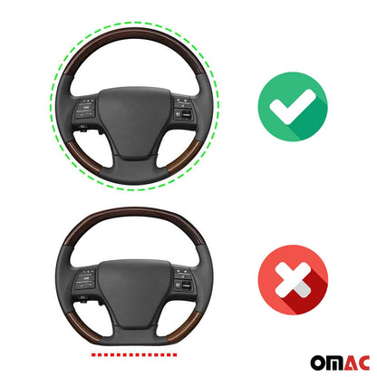 14.5-15.5’’ Steering Wheel Cover Blue Black Leather Anti-slip Breathable