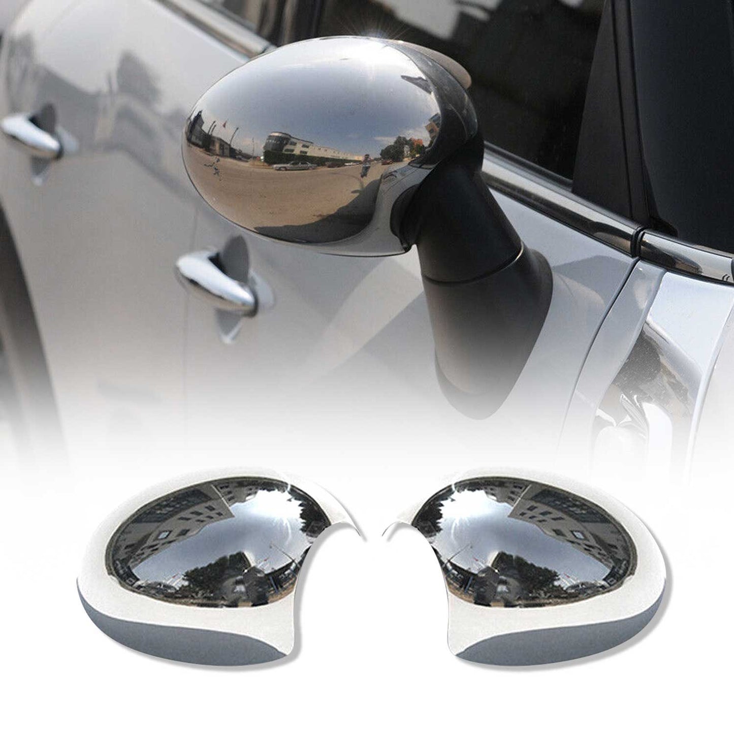 2013-2016 Mini Cooper Paceman R61 Side Mirror Cover Caps Stainless Steel Silver 2 Pcs