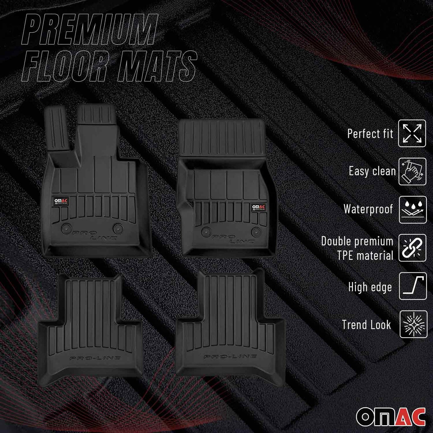 2018-2026 Alfa Romeo Stelvio Premium Floor Mats Liners Full Set All Weather Heavy Duty