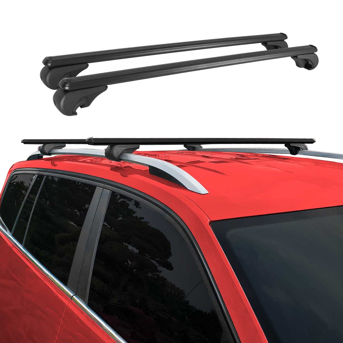 2015-2026 Ford Transit E-Transit Roof Rack Cross Bars Black