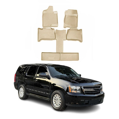2007-2014 GMC Yukon Floor Mats Liners Full Set All Weather Beige