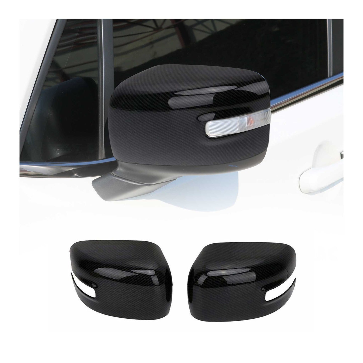 2015-2024 Jeep Renegade Side Mirror Cover Caps Carbon Fiber Black 2 Pcs