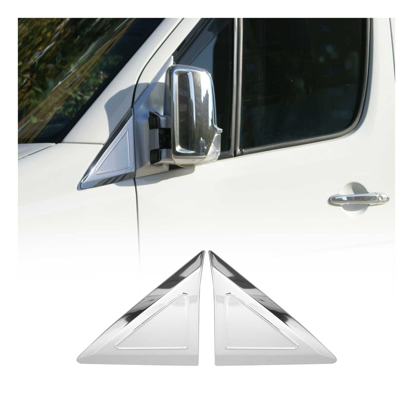 2019-2026 Mercedes Sprinter W907 910 Window Molding Quarter Trim Stainless Steel 2Pcs