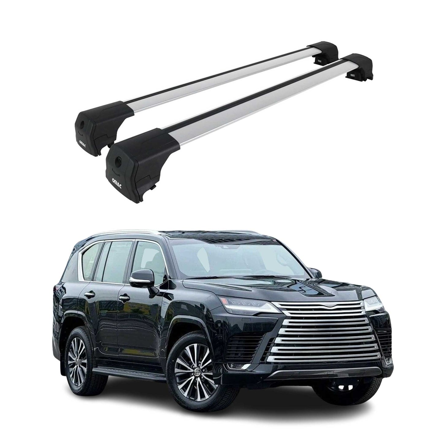 2022-2026 Lexus LX 600 Roof Rack Cross Bars Luggage Carrier Alu Gray 2x