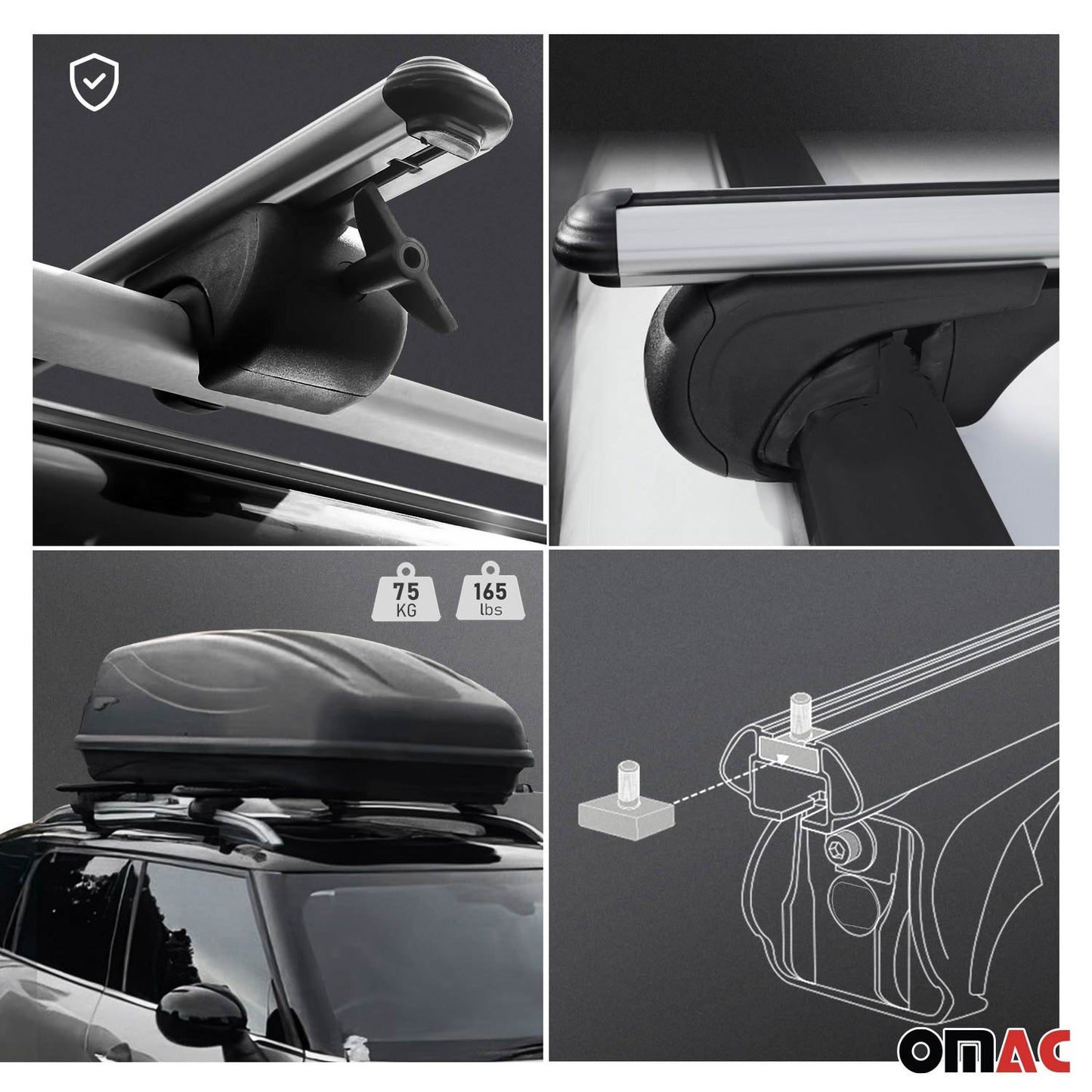 2000-2014 GMC Yukon XL 1500 Roof Rack Cross Bars Silver