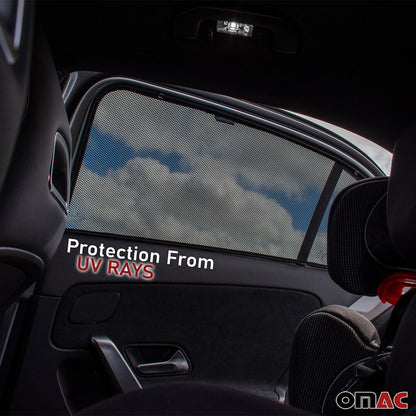 2008-2015 Land Rover LR2 Side Rear Window Curtain Mesh Black 2Pcs