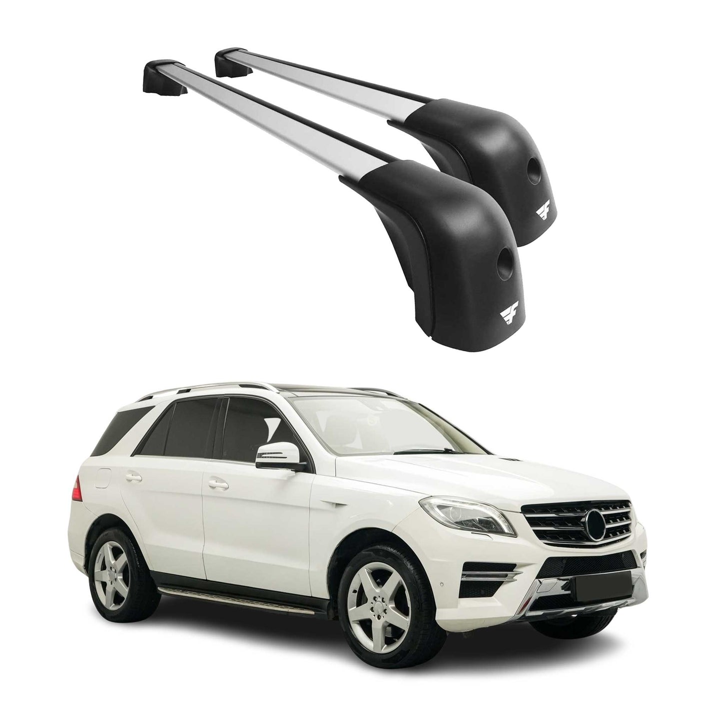 2012-2015 Mercedes ML Class W166 Roof Racks Cross Bars Silver