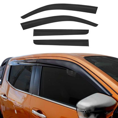 2005-2020 Nissan Frontier Crew Cab Window Visor Vent Rain Deflector 4Pcs Smoke