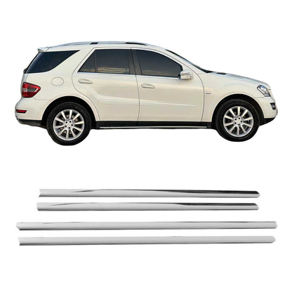 2005-2011 Mercedes M Class W164 Window Molding Trim Streamer S. Steel 4x