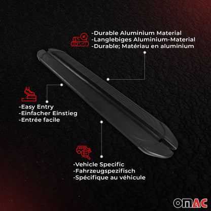 2012-2019 Land Rover Range Rover Evoque Running Boards Side Steps Black