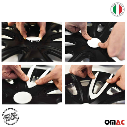 Bicolo Hub Caps Wheel Cover 16" Black & Red Full Set 4 pcs.