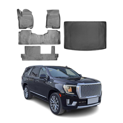 2021-2026 GMC Yukon XL Floor Mats & Cargo Liner Full Set Black