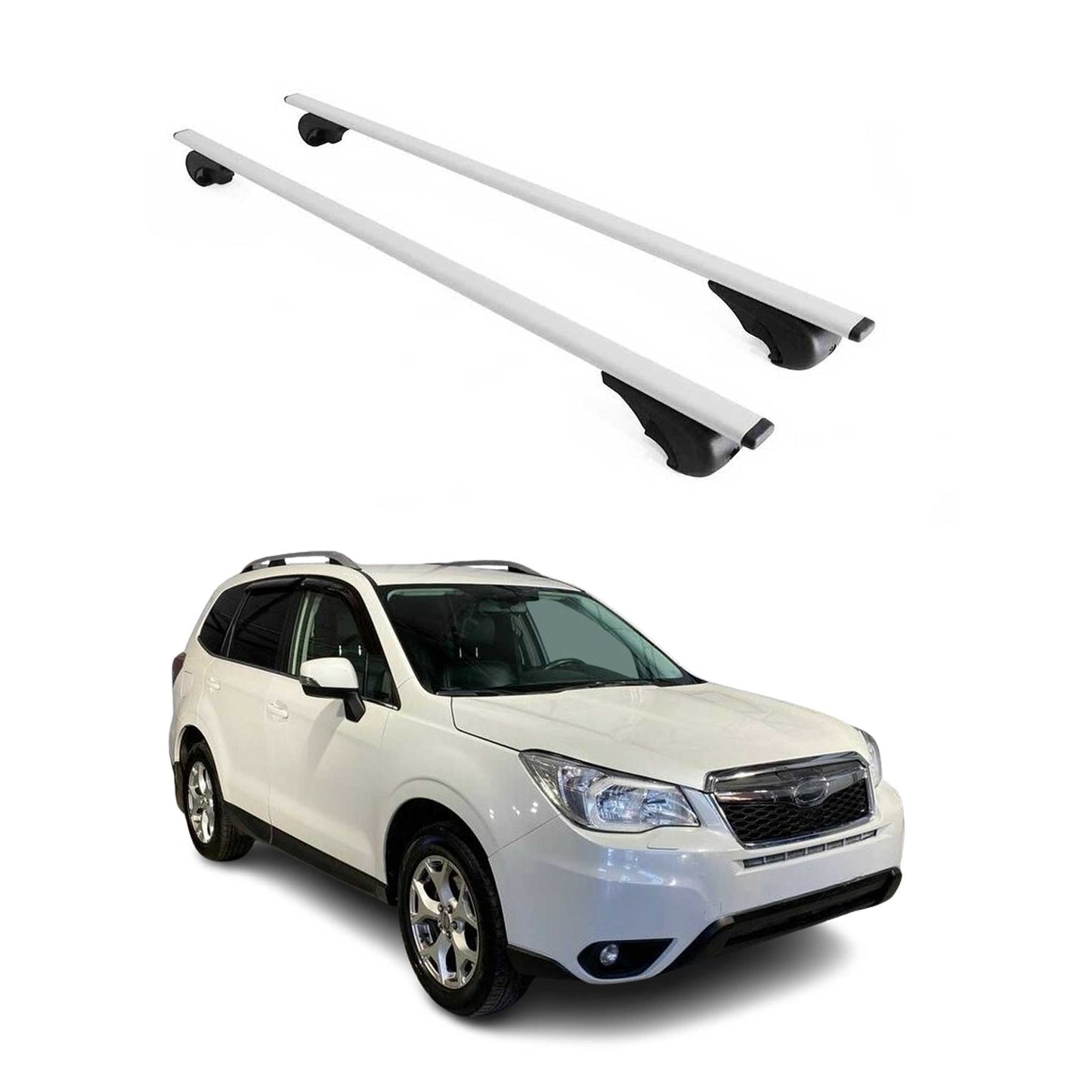 2014-2018 Subaru Forester IV Roof Rack Cross Bars Silver